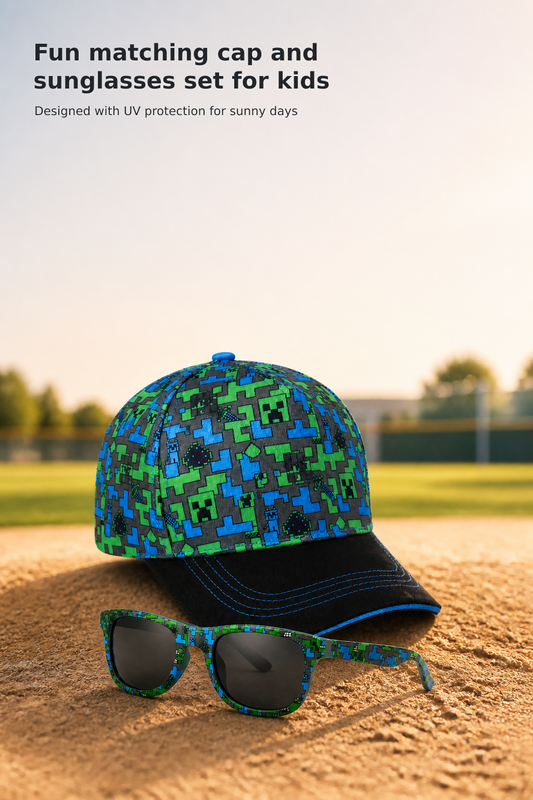 Kids’ Baseball Cap & UV-Protective Sunglasses Set