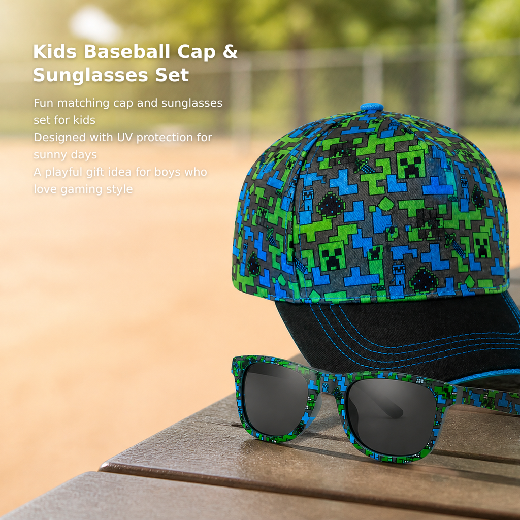 Kids’ Baseball Cap & UV-Protective Sunglasses Set