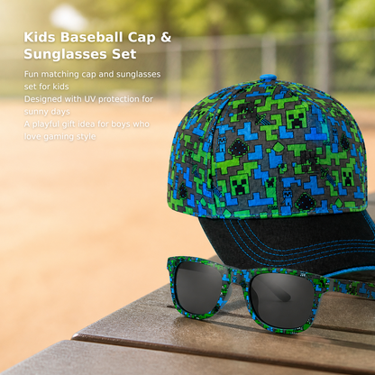 Kids’ Baseball Cap & UV-Protective Sunglasses Set