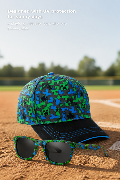 Kids’ Baseball Cap & UV-Protective Sunglasses Set