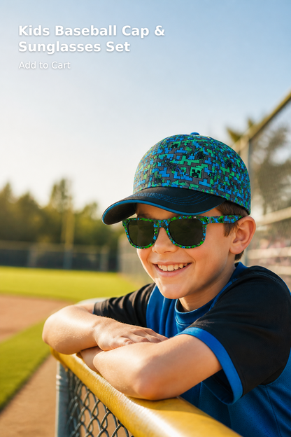 Kids’ Baseball Cap & UV-Protective Sunglasses Set